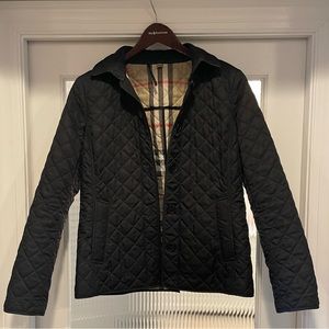 Burberry quilted black jacket Medium